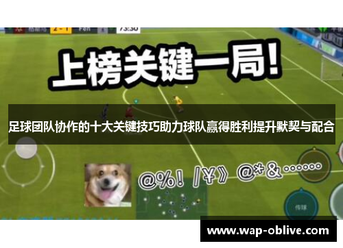 足球团队协作的十大关键技巧助力球队赢得胜利提升默契与配合